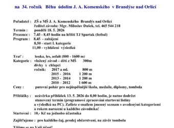 34. ročník Běhu údolím J. A. Komenského