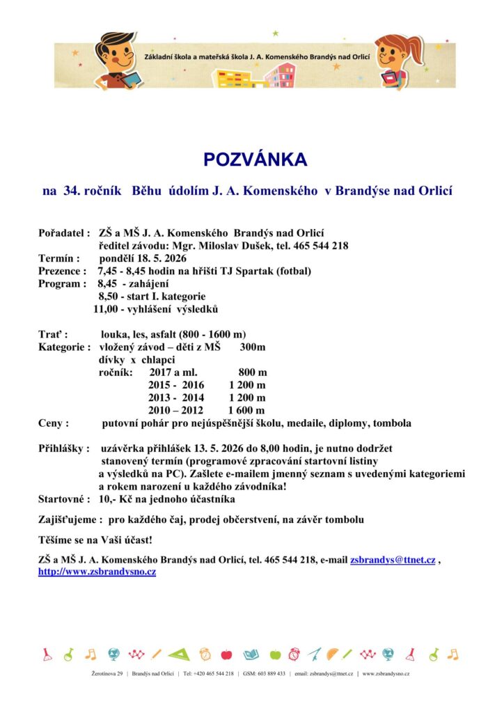 34. ročník Běhu údolím J. A. Komenského