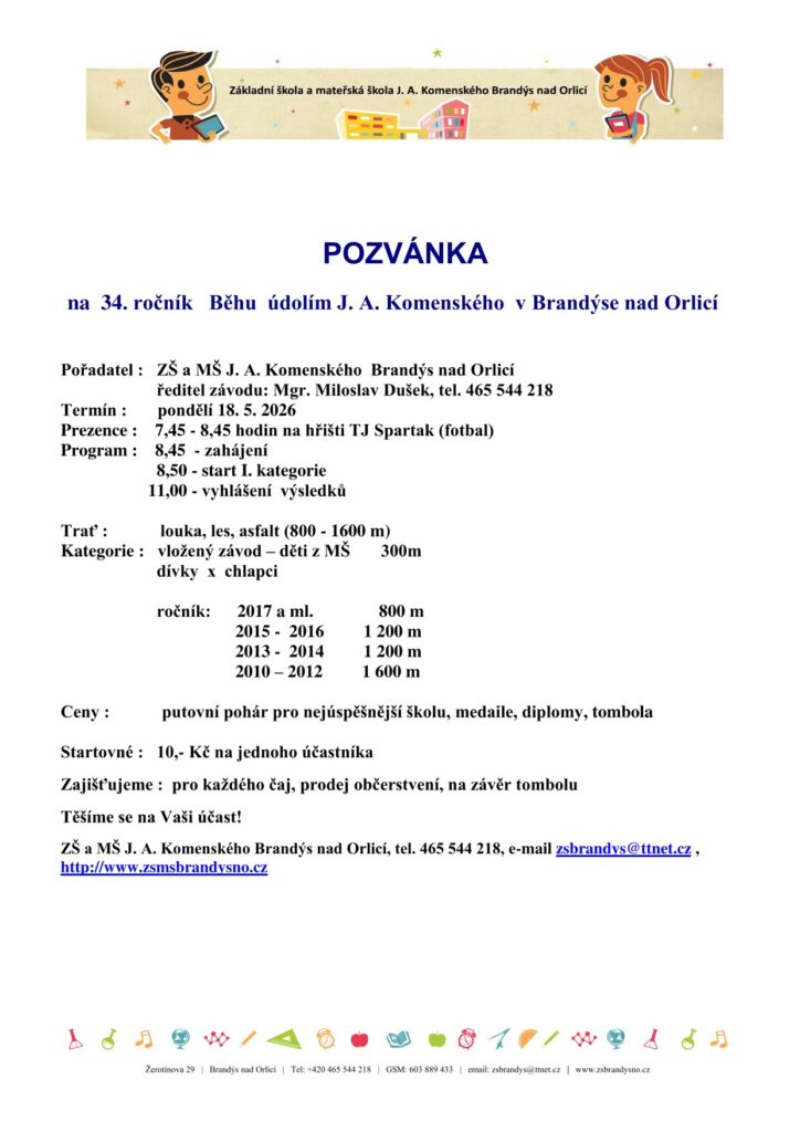 34. ročník Běhu údolím J. A. Komenského