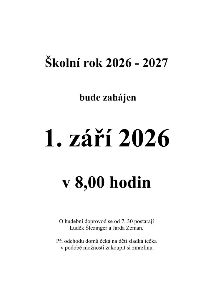 Školní rok 2026/2027