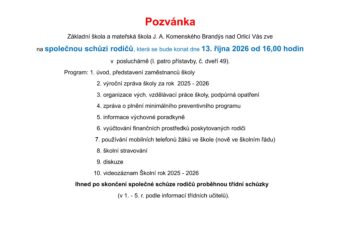 Společná schůze rodičů